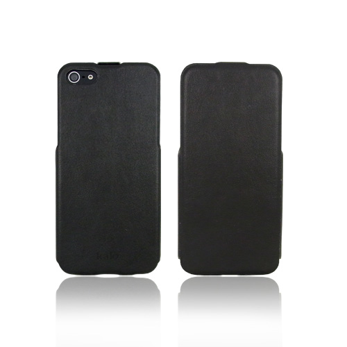  iPhone SE/5/5s 超薄下掀皮套-黑色