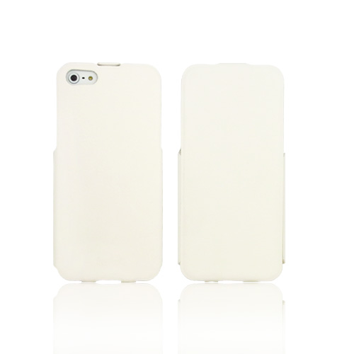  iPhone SE/5/5s 超薄下掀皮套-白色