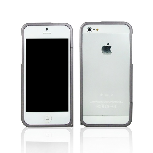 iPhone 5 金屬感噴漆保護邊框-金屬銀