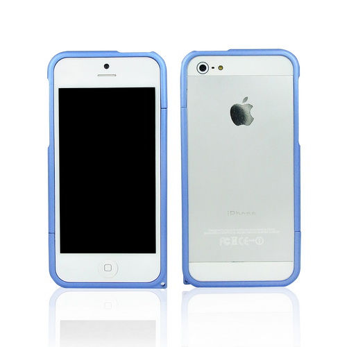 iPhone 5 金屬感噴漆保護邊框-金屬藍