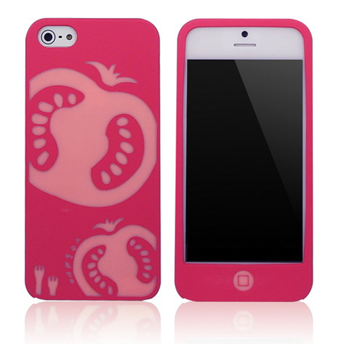 iPhone 5S 水果拼盤矽膠保護套-番茄