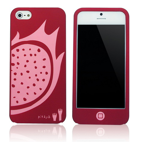 iPhone 5S 水果拼盤矽膠保護套-火龍果