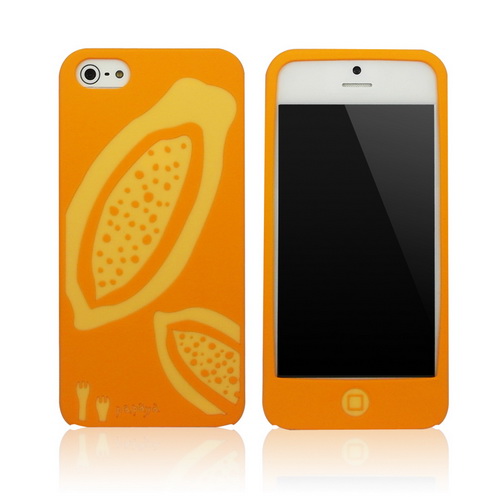 iPhone 5S 水果拼盤矽膠保護套-木瓜
