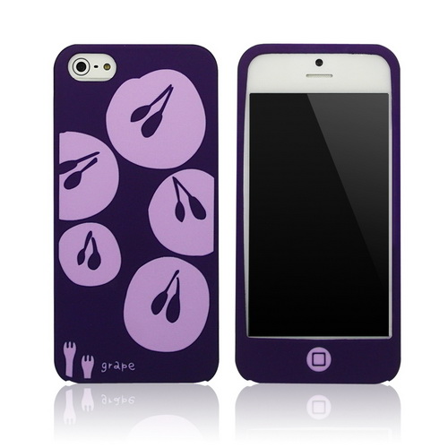 iPhone 5S 水果拼盤矽膠保護套-葡萄