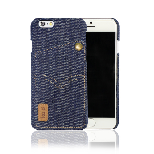 iPhone 6(4.7吋) 丹寧卡片口袋保護殼-深藍