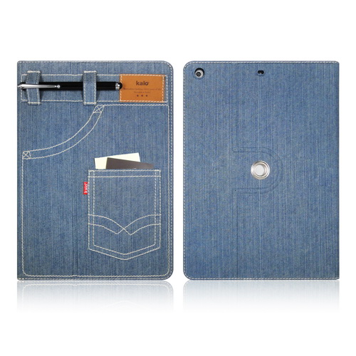 iPad Air 個性丹寧口袋保護套 (淺藍色)