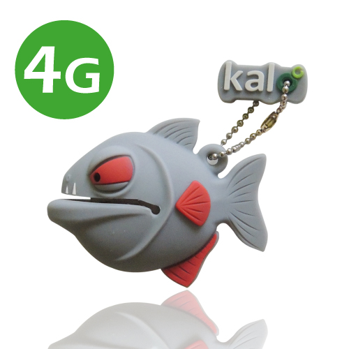 全面襲來-3D食人魚造型隨身碟-(4GB)灰色