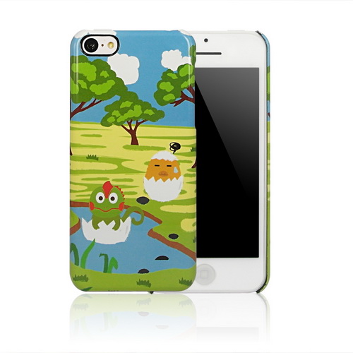 iPhone 5C 童話彩繪風格保護殼-草原與小雞