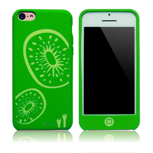 iPhone 5C 水果拼盤矽膠保護套-奇異果