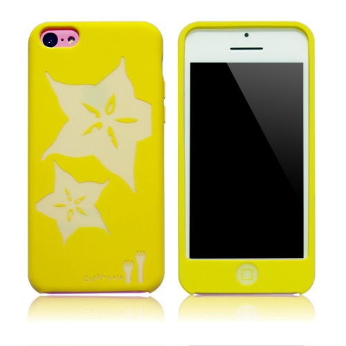 iPhone 5C 水果拼盤矽膠保護套-楊桃
