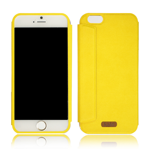 iPhone 6(4.7吋)免翻蓋觸控側翻皮套系列(檸檬黃)