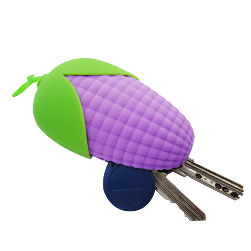 玉米造型矽膠鑰匙包 (紫色)