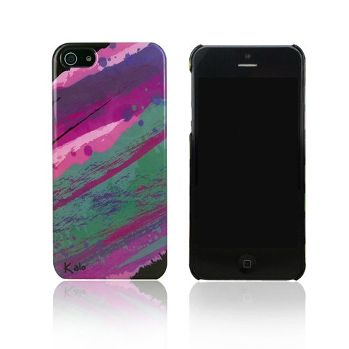 iPhone SE/5/5s 彩繪風格保護殼 潑畫系列-紫色