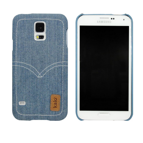Galaxy S5 丹寧造型保護殼-淺藍