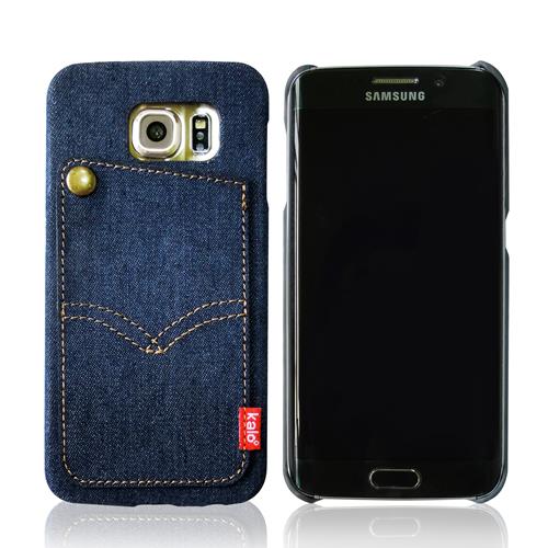 Galaxy S6 丹寧牛仔口袋保護殼-深藍