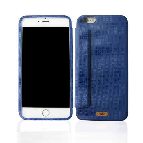 iPhone 6/6s(5.5吋) 免翻蓋觸控側翻皮套系列-(藍)