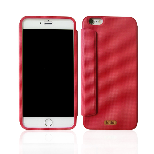 iPhone 6/6s(5.5吋) 免翻蓋觸控側翻皮套系列-(紅)