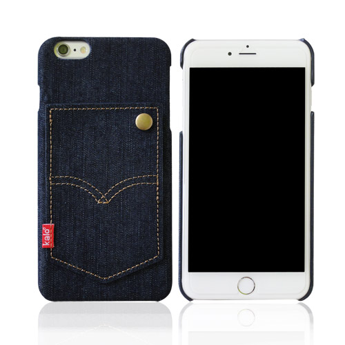 iPhone 6/6s(5.5吋)丹寧卡片口袋保護殼-深藍