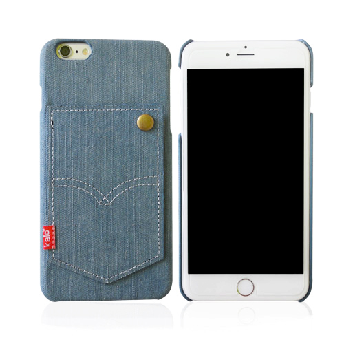 iPhone 6/6s(5.5吋)丹寧卡片口袋保護殼-淺藍