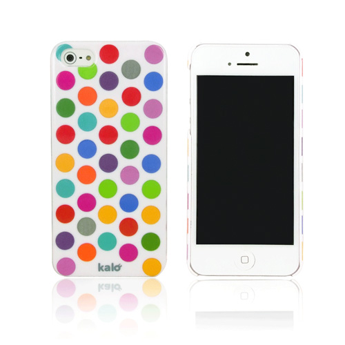 iPhone SE/5/5s 彩繪風格保護殼 彩色點點系列-白底