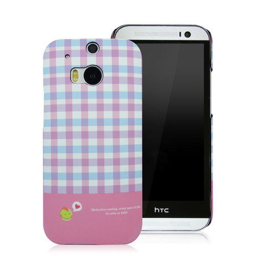 hTC One M8 彩繪 手機套 棉花糖格紋